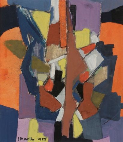 Jean MAILHE (1912-1997) 
Composition, 1955
Gouache.
Signée et datée en bas à gau...