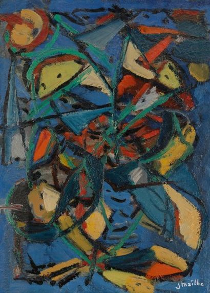 Jean MAILHE (1912-1997) 
Composition, vers 1960
Huile sur toile.
Signée en bas à...