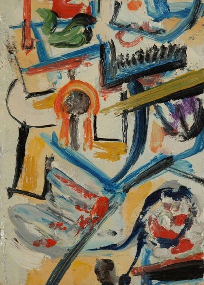 Jean MAILHE (1912-1997) 
Composition - Diptyque, vers 1960
2 huiles sur panneau.
Non...