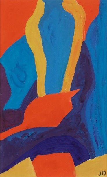 Jean MAILHE (1912-1997) 
Composition, vers 1960
Gouache.
Monogrammée en bas à dr...