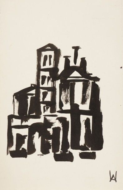 Willy ANTHOONS [belge] (1911-1983) 
Rome - Porto Maurisio, 1955
4 encres ou crayons.
Portent...