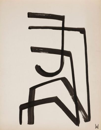 Willy ANTHOONS [belge] (1911-1983) 
Composition, 1955
Encre.
Monogrammée en bas à...