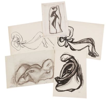 Willy ANTHOONS [belge] (1911-1983) 
Études de personnages, vers 1946
5 dessins.
Portent...