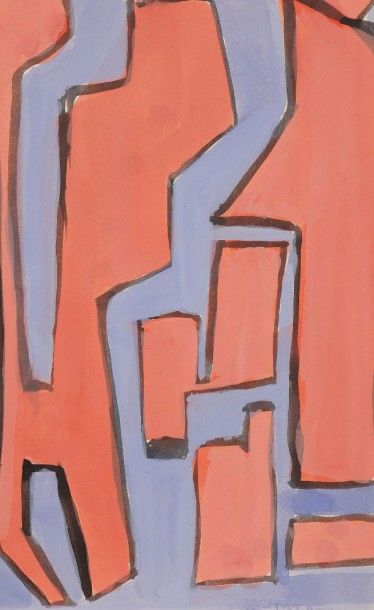 Willy ANTHOONS [belge] (1911-1983) 
Composition, vers 1955
Gouache.
Porte le cachet...