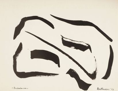 Willy ANTHOONS [belge] (1911-1983) 
Andalousie (2) - Sierra (2), 1959
4 encres.
Signées,...