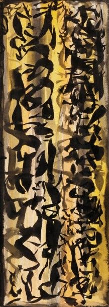 Willy ANTHOONS [belge] (1911-1983) 
Composition, vers 1960
Encre et aquarelle.
Porte...