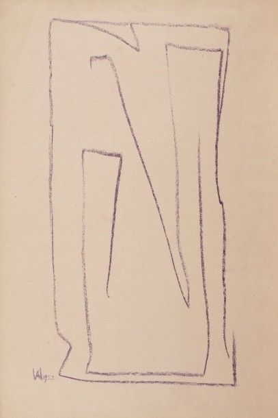 Willy ANTHOONS [belge] (1911-1983) 
Études de sculptures, 1952
2 crayons.
Monogrammées...