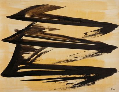 Willy ANTHOONS [belge] (1911-1983) 
Composition, 1953
Encre et aquarelle.
Monogrammée...