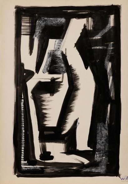 Willy ANTHOONS [belge] (1911-1983) 
Composition, vers 1953-55
Encre.
Porte le cachet...