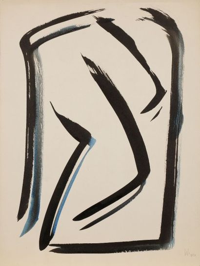 Willy ANTHOONS [belge] (1911-1983) 
Étude pour Interne, 1954
Encre et aquarelle.
Porte...