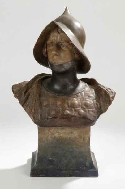 Éditions Friedrich GOLDSCHEIDER 
Buste de personnage casqué
Sculpture. Épreuve en...