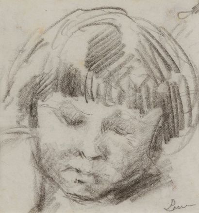 Maximilien Luce (1858-1941) 
Portrait de fillette
Dessin au crayon.
Signé en bas...