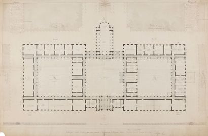 Attribué à Alphonse LEJEUNE (Nanteuil-le-Haudoin 1808-1890) 
Deux plans d’aménagement...