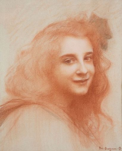 Pascal DAGNAN-BOUVERET (1852-1929) 
Portrait de Mademoiselle Berendorff
Dessin à...