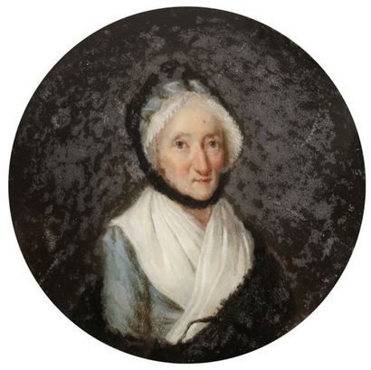 Marguerite GERARD (Grasse, 1761 - Paris, 1837) Femme âgée au bonnet bordé de dentelle,...