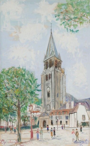 Maurice UTRILLO (1883-1955) Paris, église Saint-Germain des Près, 1934
Gouache sur...