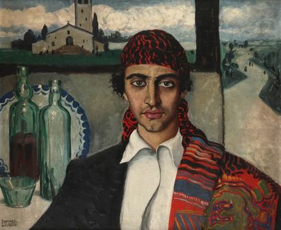 Ismael de LA SERNA (1897-1968) Portrait de gitan, vers 1925-1930
Huile sur panneau.
Signée...