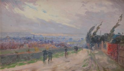 Elie-Anatole PAVIL (1873-1944) Gros temps à Bougival, vers 1900-05
Huile sur toile.
Signée...