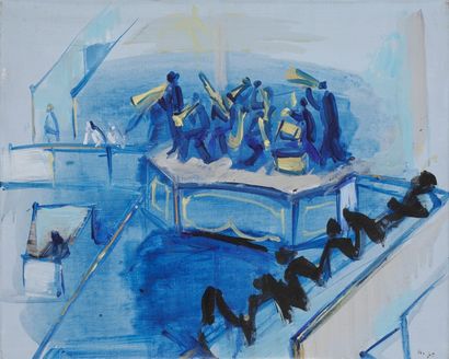 Jean HéLION (1904-1987) Fanfare du cirque, 1970
Huile sur toile.
Monogrammée et datée...