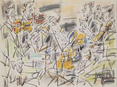 GEN-PAUL (1895-1975) Le Quatuor
Dessin au crayolor.
Signée en bas à droite.
41 x...