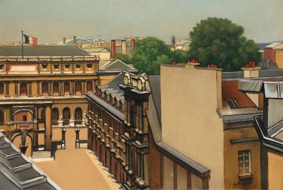 Georges ROHNER (1913-2000) Paris, la Cour de l’école des beaux-arts
Huile sur toile.
Signée...