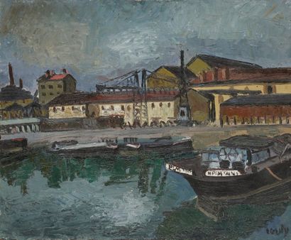 Jean COUTY (1907-1991) Le Port, 1942
Huile sur toile.
Signée en bas à droite.
Signée...