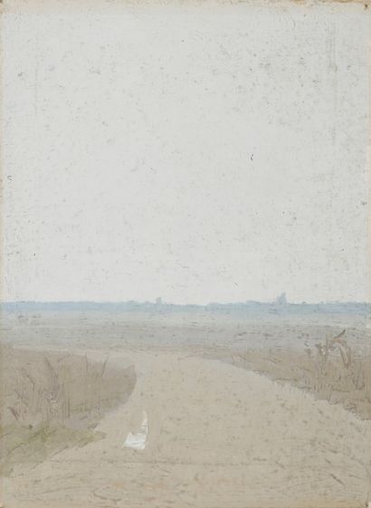 Charles LACOSTE (1870-1959) Chemin à Barbizon, 1895
Huile sur papier.
Située et datée...
