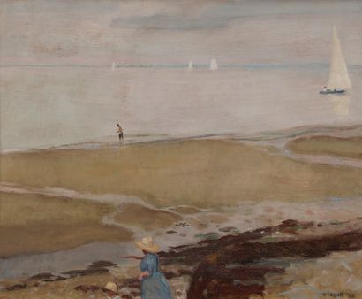 Willem VAN HASSELT (1882-1963) Le bassin d’Arcachon à marée basse, 1926
Huile sur...