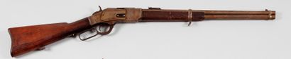 null Carabine Winchester modèle 1873, calibre 44 WCF.
Canon rond. Anneau de selle.
Catégorie...