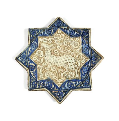 null Carreau étoilé à huit branches, Iran, XII-XIIIe siècle
Céramique siliceuse à...