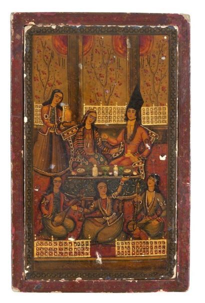 null Boîtiers de miroir, Iran qâjâr, fin du XIXe siècle
Rectangulaire en papier mâché...