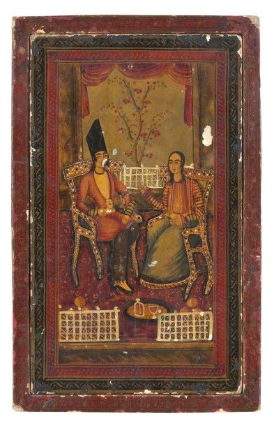 null Boîtiers de miroir, Iran qâjâr, fin du XIXe siècle
Rectangulaire en papier mâché...