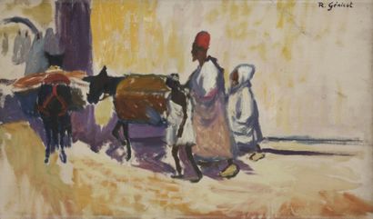 Robert GENICOT (1890-1981) Marchands orientaux et leurs ânes
Huile sur toile.
Signée...