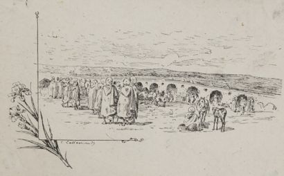Charles LALLEMAND (1826-1904) Paysages de Tunisie
5 dessins à l’encre de chine.
4...