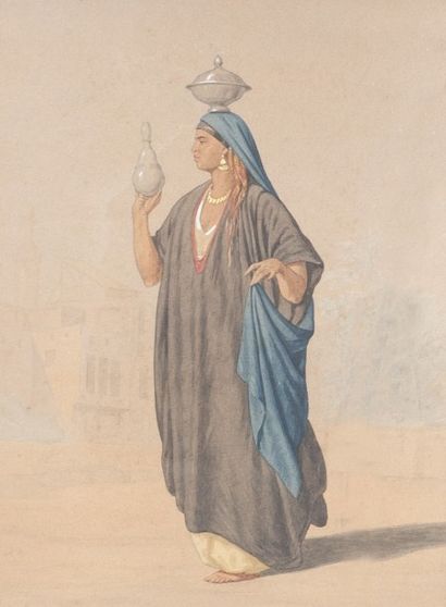 Louis Émile PINEL DE GRANDCHAMP(1831-1894) Tirailleur égyptien devant Gizeh-Egyptienne...