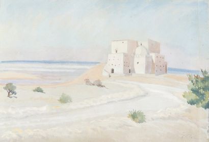 Antoni TESLAR (1898-1972) Maroc, bord de mer
Aquarelle.
Signée en bas à droite.
(Plis).
38...