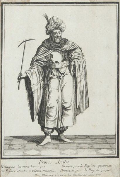 H.BONNART (1642?-1711), «Prince arabe» et Aga des Ianissaires» XVIIIe siècle 
Deux...