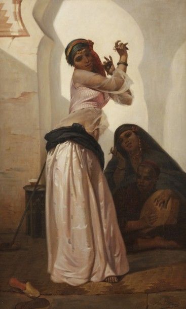 Albert GIRARD (1839-1920) La Danse
Huile sur toile.
Signée en bas à droite.
48,5...