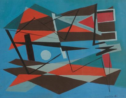 Pierre DMITRIENKO (1925-1974) Composition, 1950
Gouache.
Signée et datée en bas à...