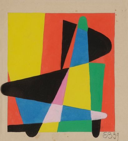 Etienne BEOTHY [hongrois] (1897-1961) Composition, 1939
Gouache.
Monogrammée et datée...