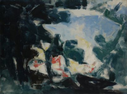 Paul KALLOS [hongrois] (1928-2001) Composition, 1959
Huile sur toile.
Signée et datée...