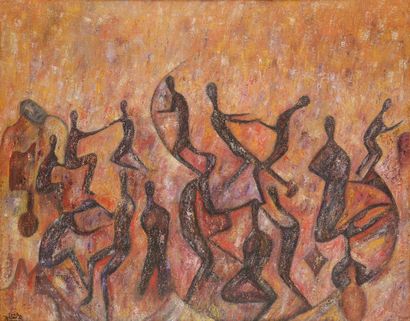 Rezki ZERARTI [algérien] (né en 1938) La Tribu africaine, 2006
Huile sur toile.
Signée...