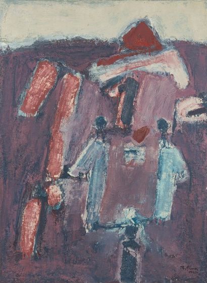 Albert BITRAN [franco-turc] (né en 1929) Vue de Cagnes, 1960
Huile sur toile.
Signée...