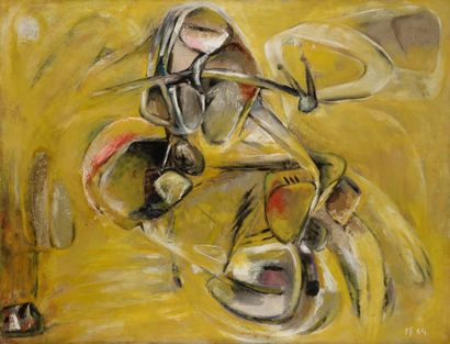 Ruth FRANCKEN [americano-tchèque] (1924-2006) Composition, 1954
Huile sur toile.
Monogrammée...
