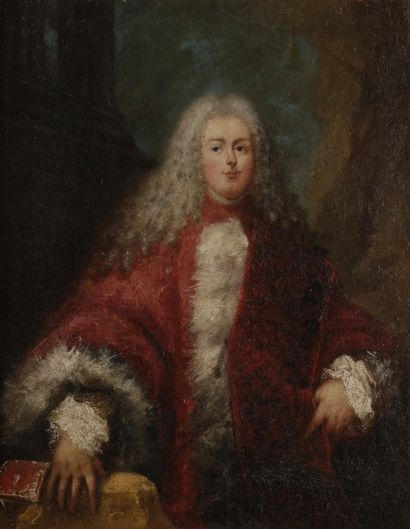 null Gianantonio GUARDI .
(Vienne 1699-Venise 1760).
Portrait du procurateur Grimani.
Toile...