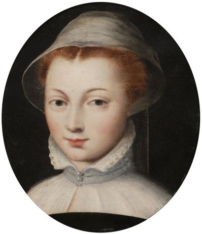 null École FLAMANDE vers 1580.
Figure féminine.
Panneau ovale, rogné.
21 x 17 cm.
.
Provenance...
