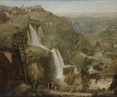 null Luigi BASILETTI.
(Brescia 1780 - 1860).
Vue de Tivoli.
Toile.
58 x 72 cm.
Signée...