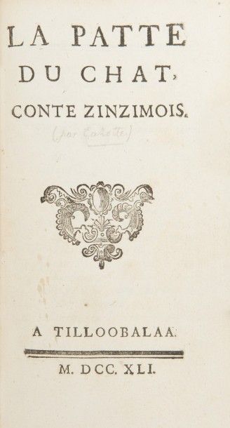 CAZOTTE (Jacques). Mille et une fadaises. Contes à dormir de bout. Ouvrage dans un...