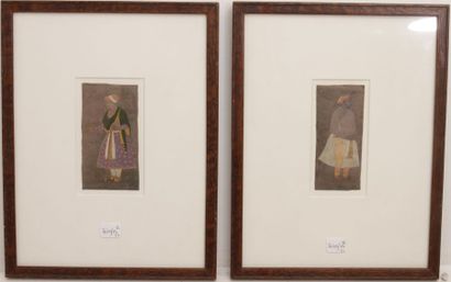 null 7679/17 Deux portraits indiens 
11.5x6 cm et 11.3x5 cm
