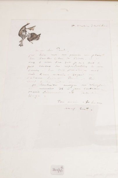 null 7807/43 D'après Ernst, lettre autographe manuscrite.
